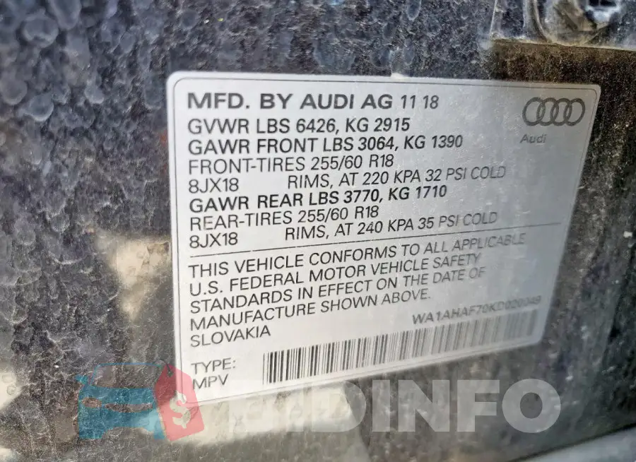 WA1AHAF70KD020049 Photo# 12