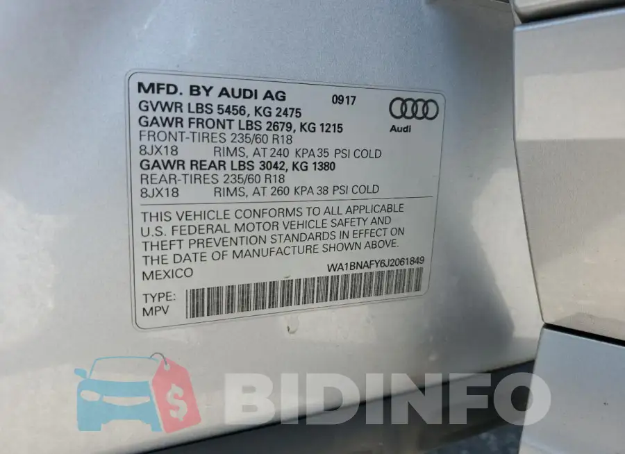 WA1BNAFY6J2061849 Photo# 13