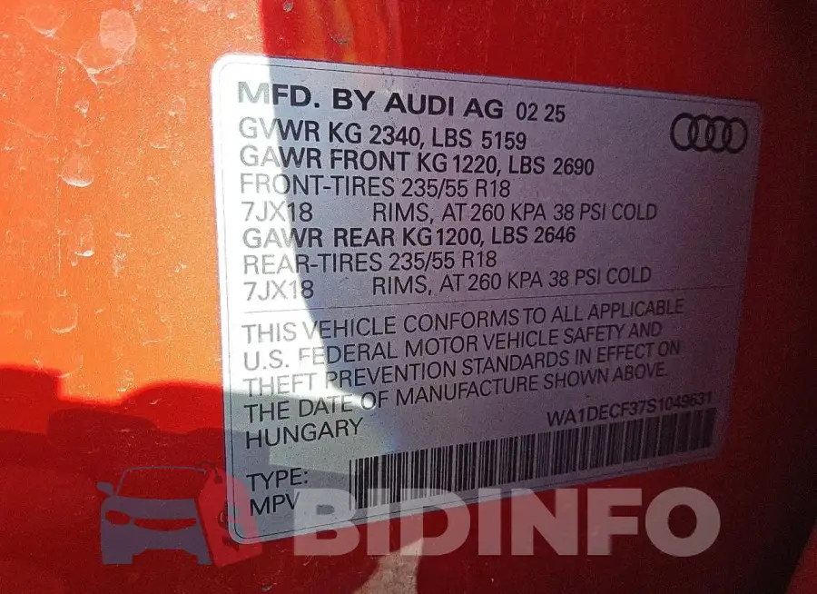 WA1DECF37S1049631 Photo# 13