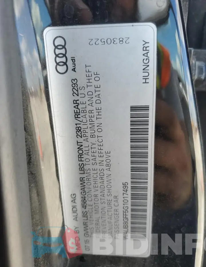 WAUB8GFF5G1017495 Photo# 12