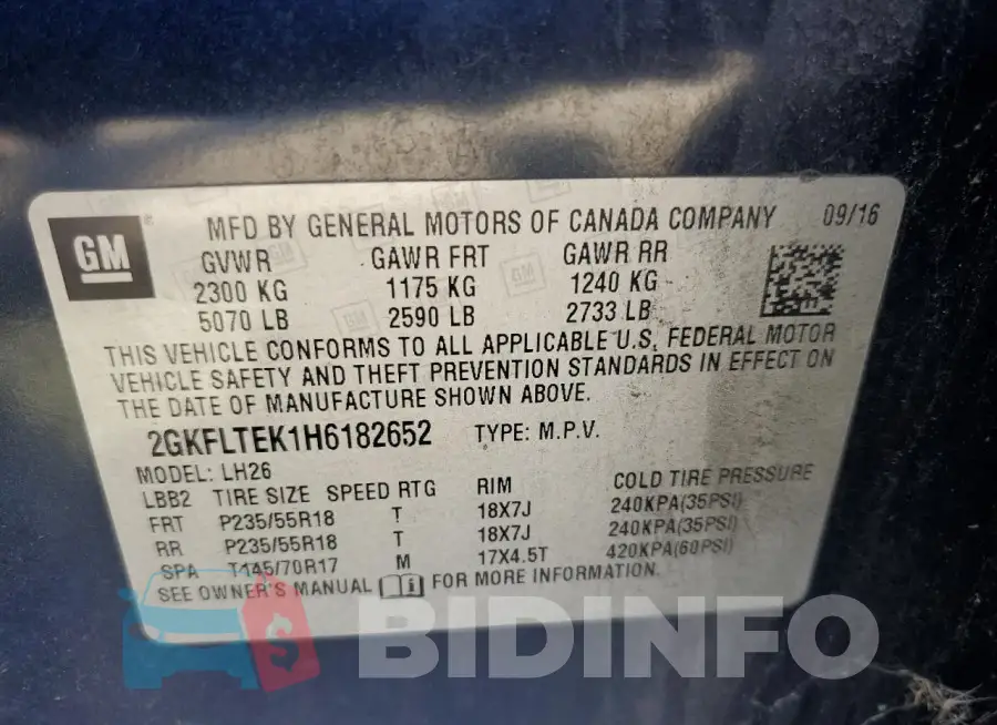 2GKFLTEK1H6182652 Photo# 13