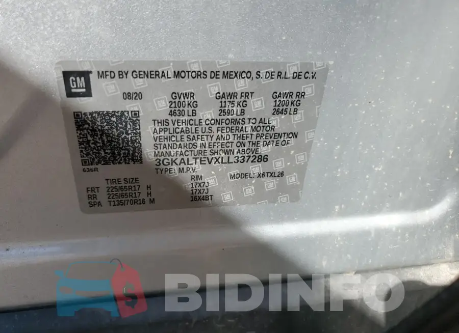 3GKALTEVXLL337286 Photo# 14