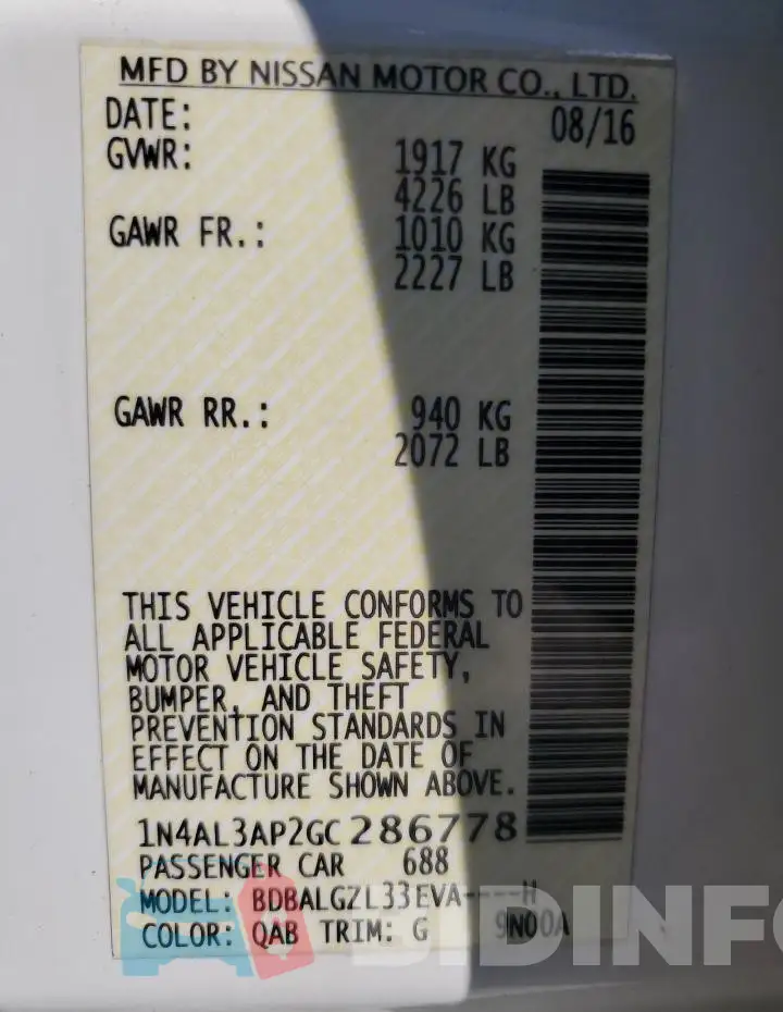 1N4AL3AP2GC286778 Photo# 12