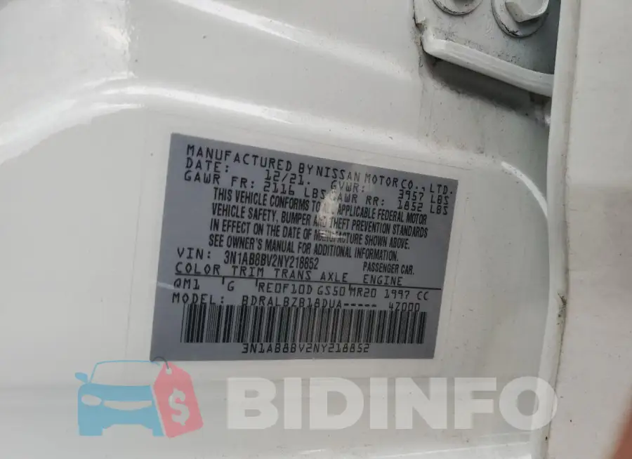 3N1AB8BV2NY218852 Photo# 12