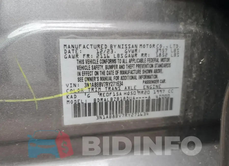 3N1AB8BV7RY271634 Photo# 12