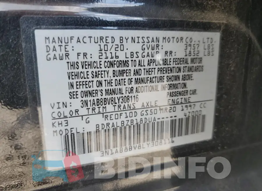 3N1AB8BV8LY308116 Photo# 12