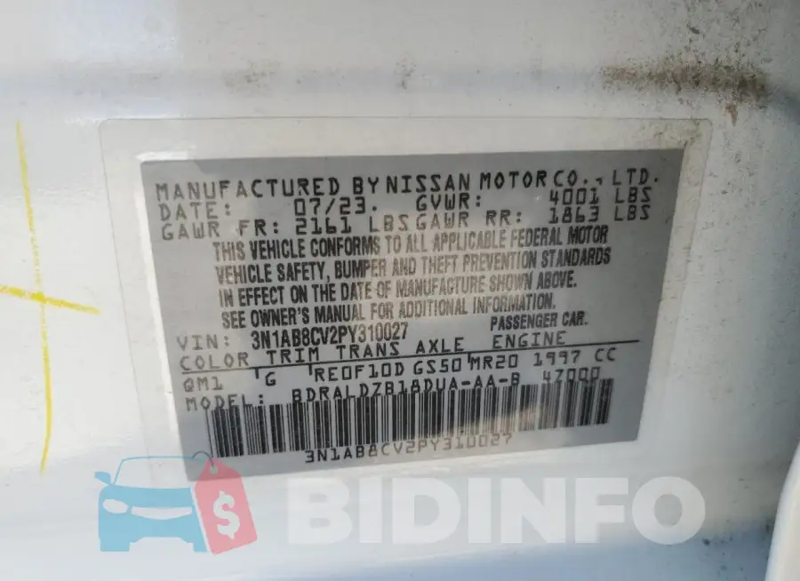 3N1AB8CV2PY310027 Photo# 12