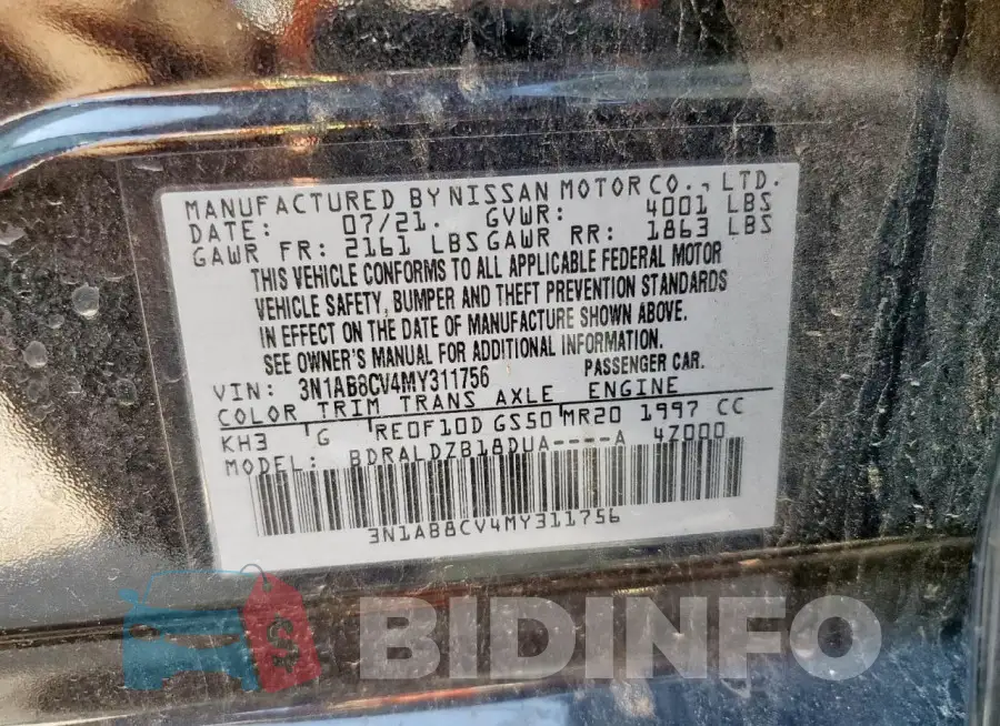 3N1AB8CV4MY311756 Photo# 13