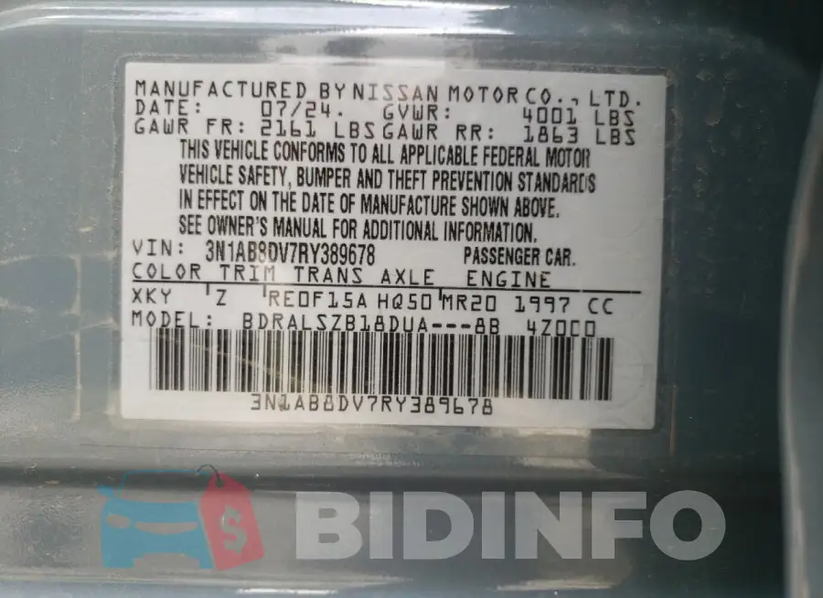 3N1AB8DV7RY389678 Photo# 12