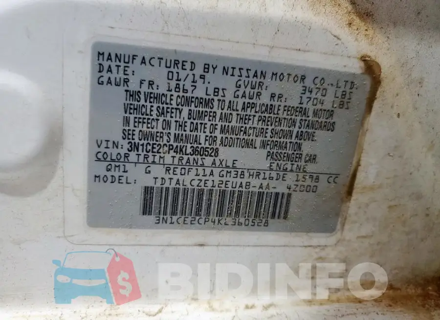 3N1CE2CP4KL360528 Photo# 12