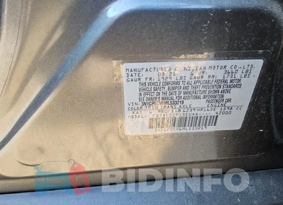 3N1CP5CV6ML533219 Photo# 13