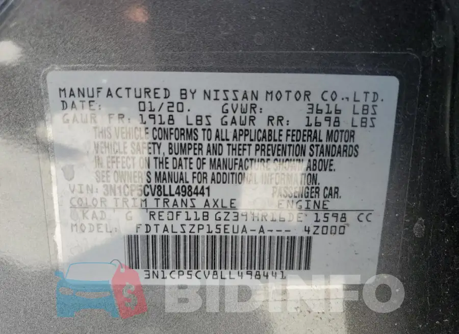 3N1CP5CV8LL498441 Photo# 13