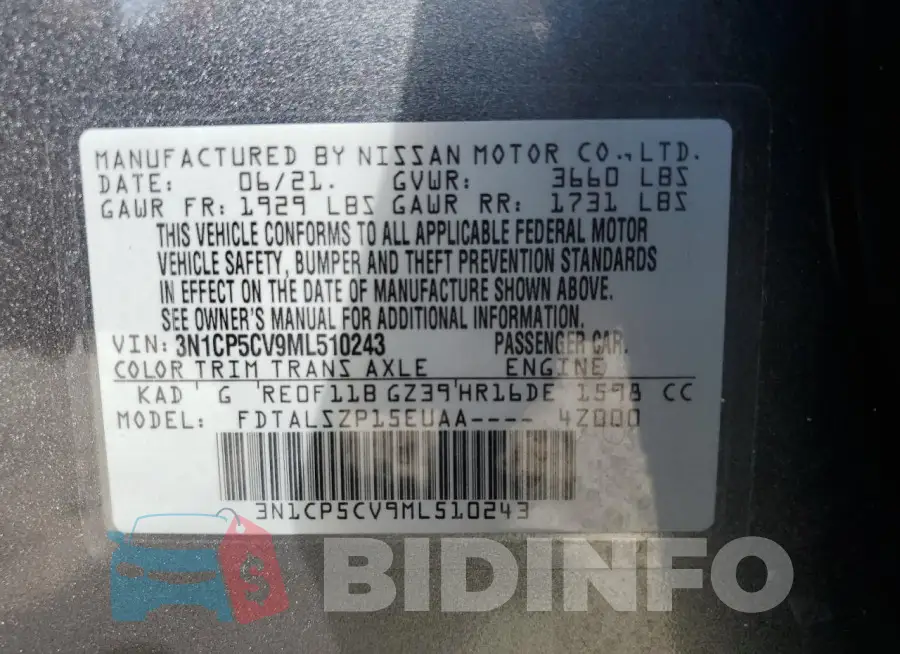 3N1CP5CV9ML510243 Photo# 14