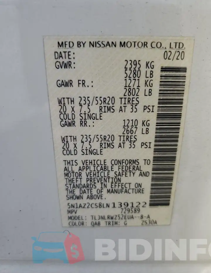 5N1AZ2CS8LN139122 Photo# 13