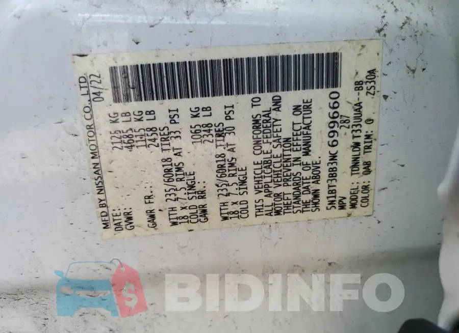 5N1BT3BB3NC699660 Photo# 13
