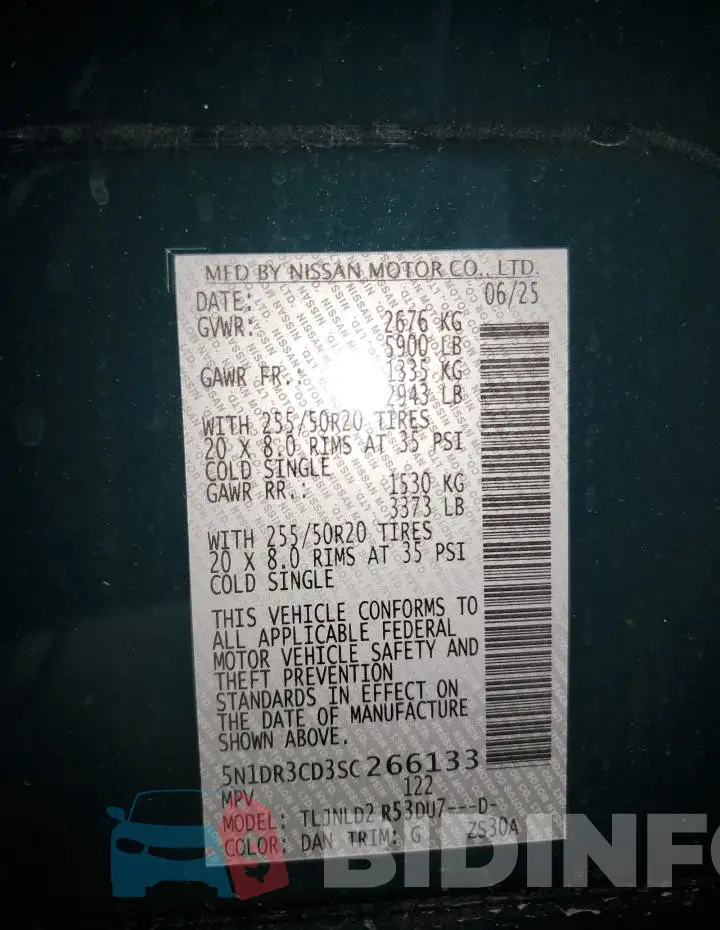 5N1DR3CD3SC266133 Photo# 13