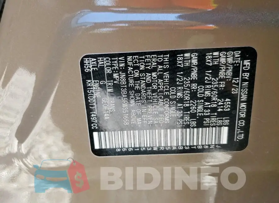 JN8BT3BA5RW351668 Photo# 14