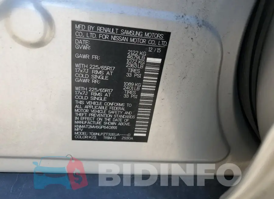KNMAT2MV6GP640891 Photo# 13