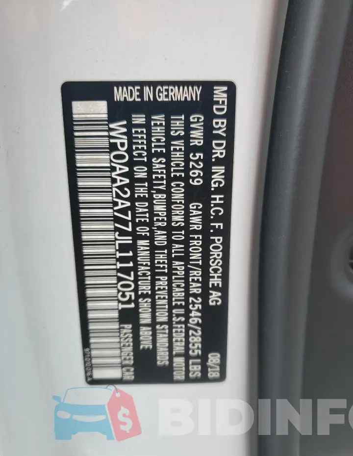 WP0AA2A77JL117051 Photo# 12