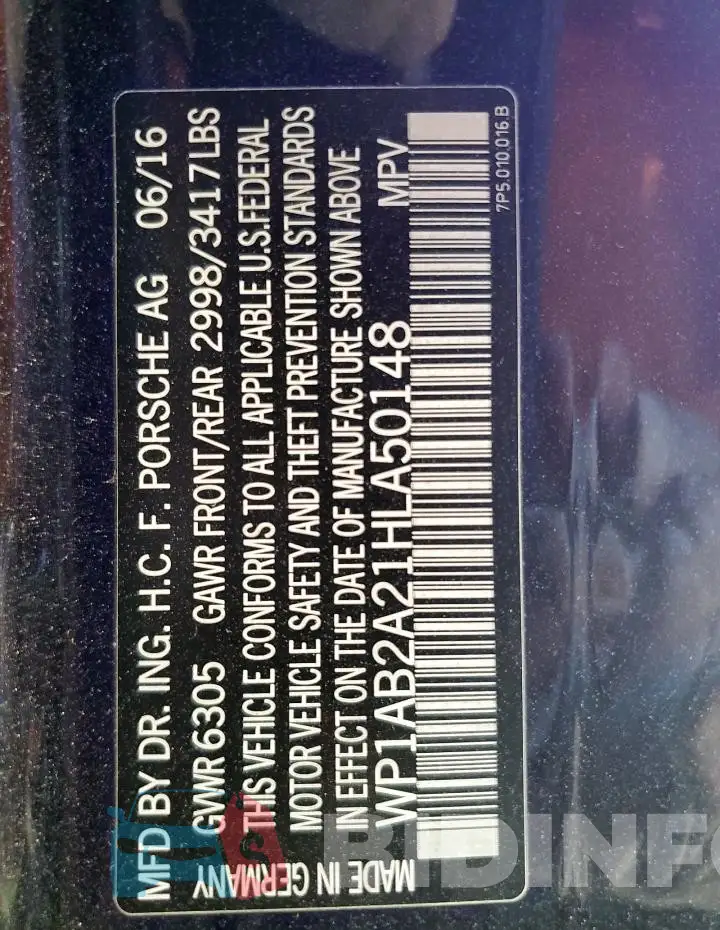 WP1AB2A21HLA50148 Photo# 14