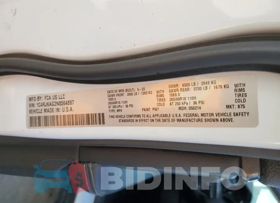1C4RJKAG2N8564897 Photo# 13