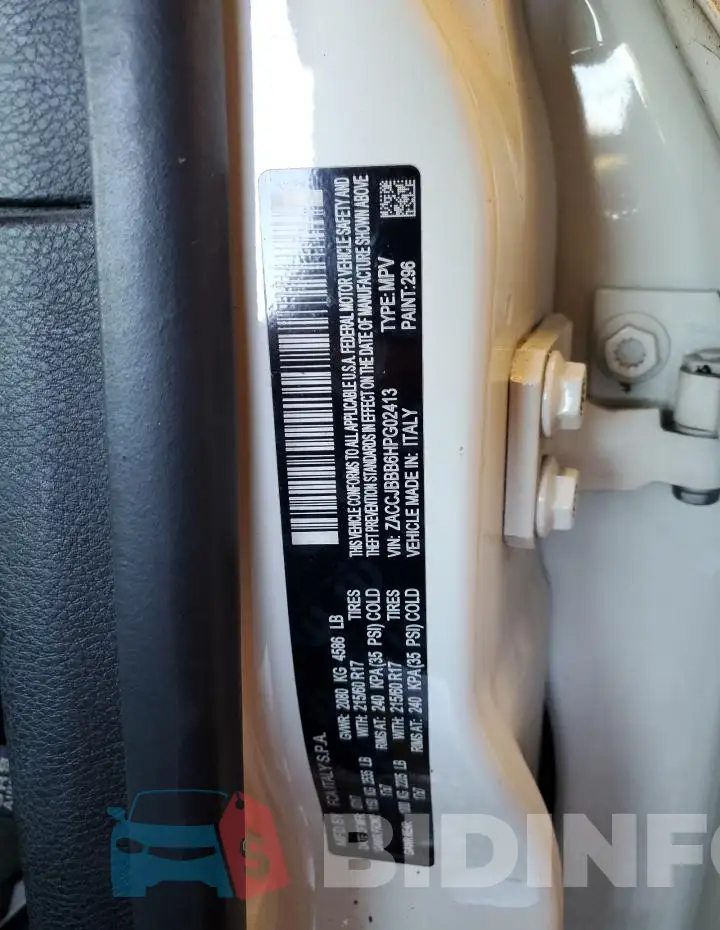 ZACCJBBB6HPG02413 Photo# 13