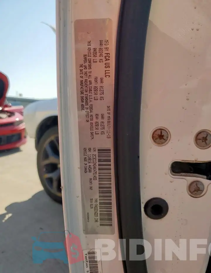 2C3CDZAG4KH751493 Photo# 12