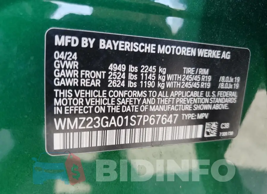 WMZ23GA01S7P67647 Photo# 13