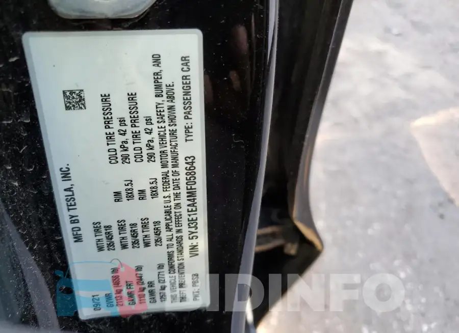 5YJ3E1EA4MF058643 Photo# 12