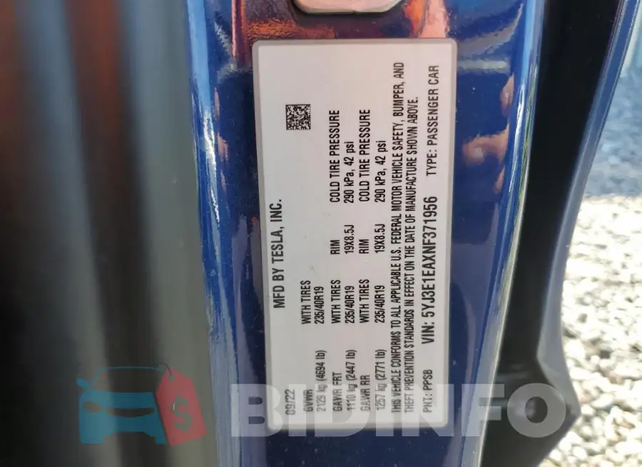5YJ3E1EAXNF371956 Photo# 12
