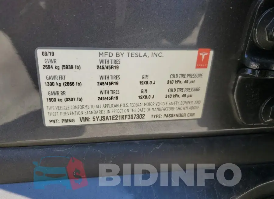 5YJSA1E21KF307302 Photo# 13