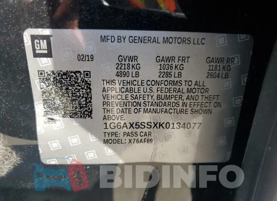 1G6AX5SSXK0134077 Photo# 12