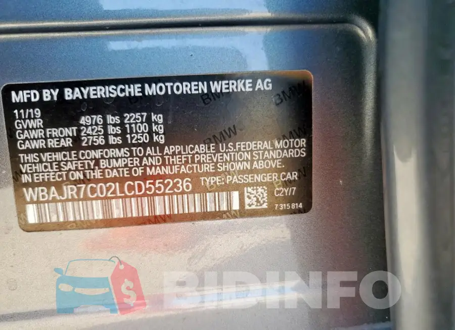 WBAJR7C02LCD55236 Photo# 12