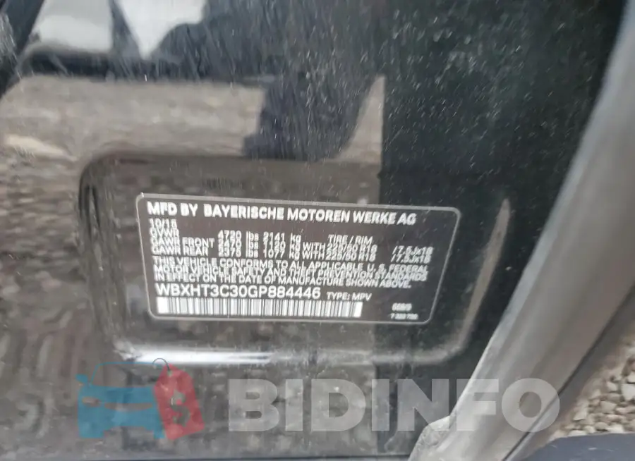 WBXHT3C30GP884446 Photo# 14
