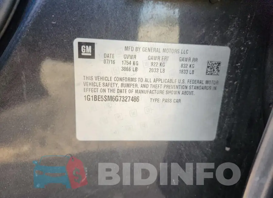 1G1BE5SM6G7327486 Photo# 12