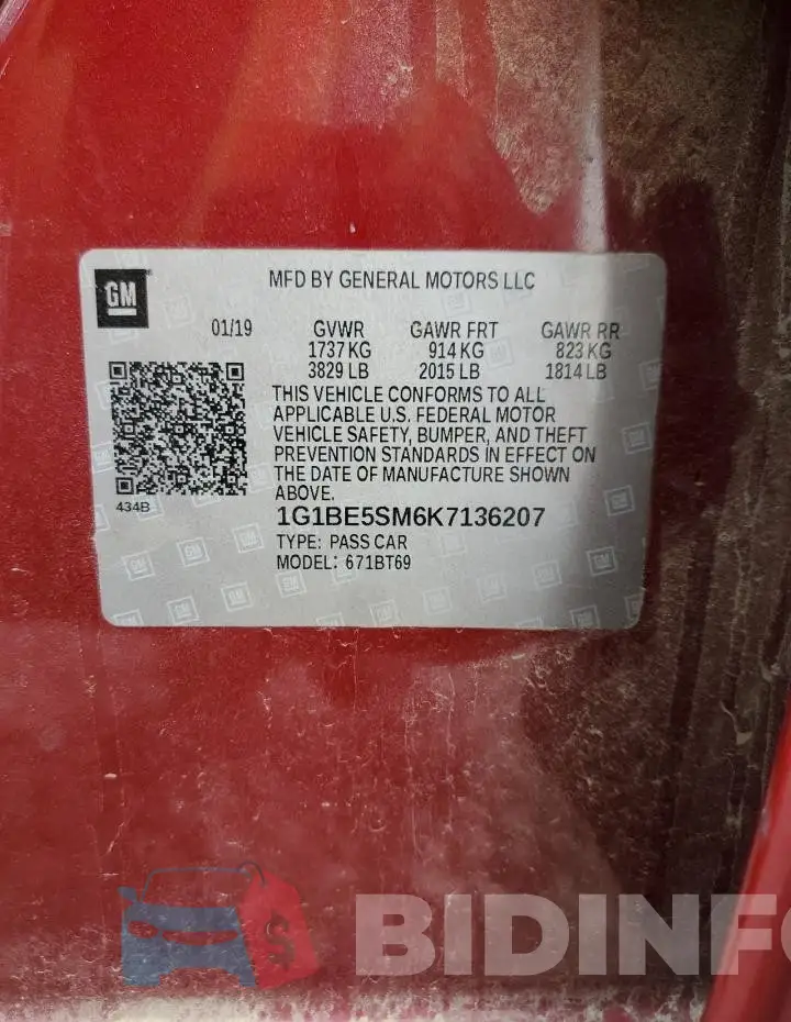 1G1BE5SM6K7136207 Photo# 12