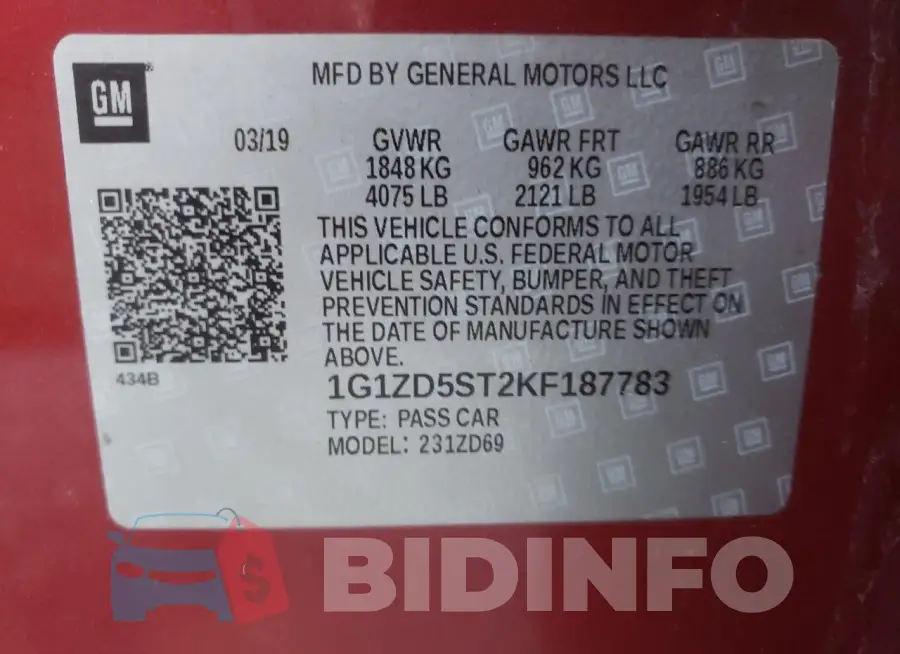 1G1ZD5ST2KF187783 Photo# 12