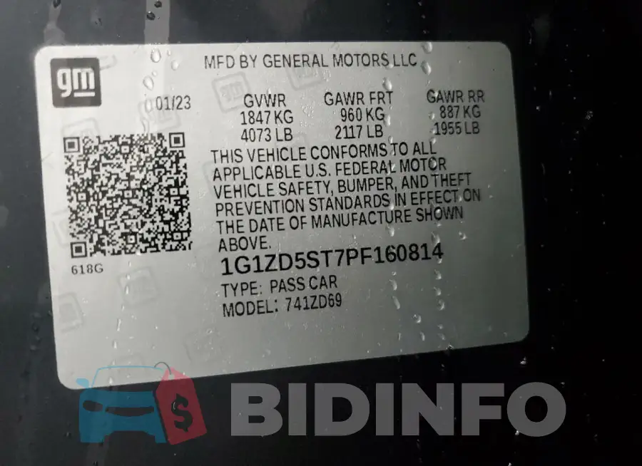 1G1ZD5ST7PF160814 Photo# 13