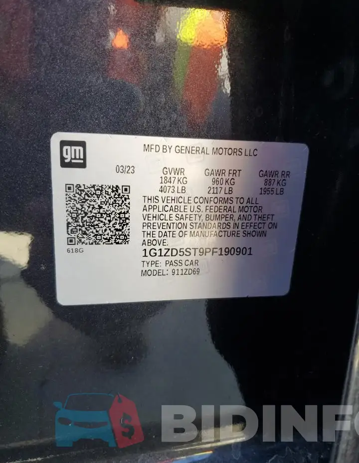 1G1ZD5ST9PF190901 Photo# 12
