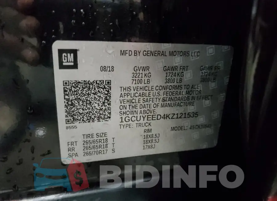 1GCUYEED4KZ121535 Photo# 12
