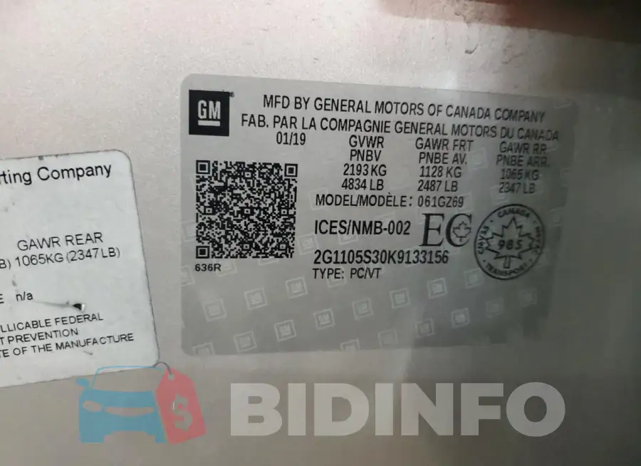 2G1105S30K9133156 Photo# 12