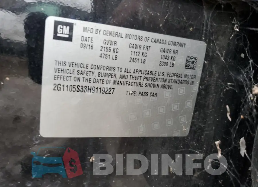 2G1105S33H9119227 Photo# 12