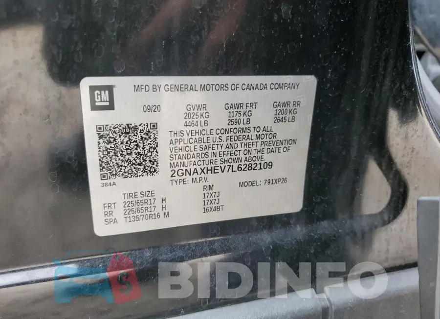 2GNAXHEV7L6282109 Photo# 13