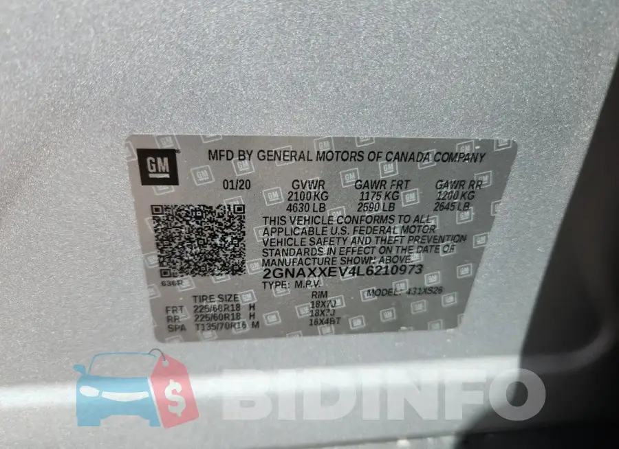 2GNAXXEV4L6210973 Photo# 13