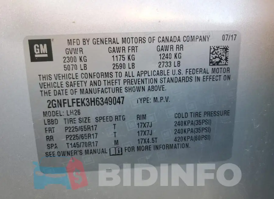 2GNFLFEK3H6349047 Photo# 13