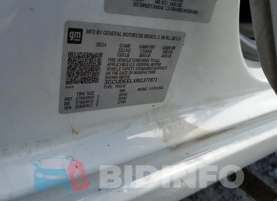 3GCUDEELXRG377871 Photo# 12