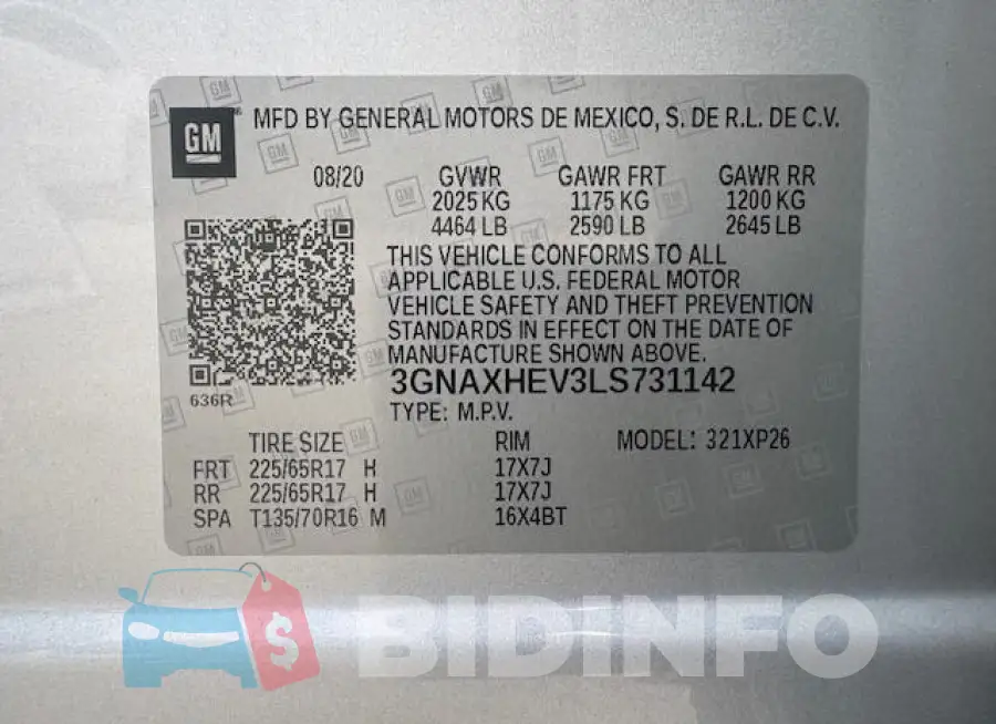 3GNAXHEV3LS731142 Photo# 15