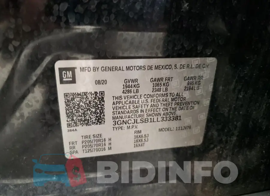 3GNCJLSB1LL333381 Photo# 13