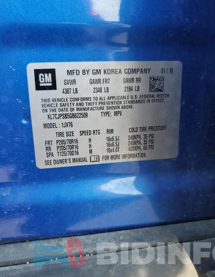 KL7CJPSB5GB622509 Photo# 12