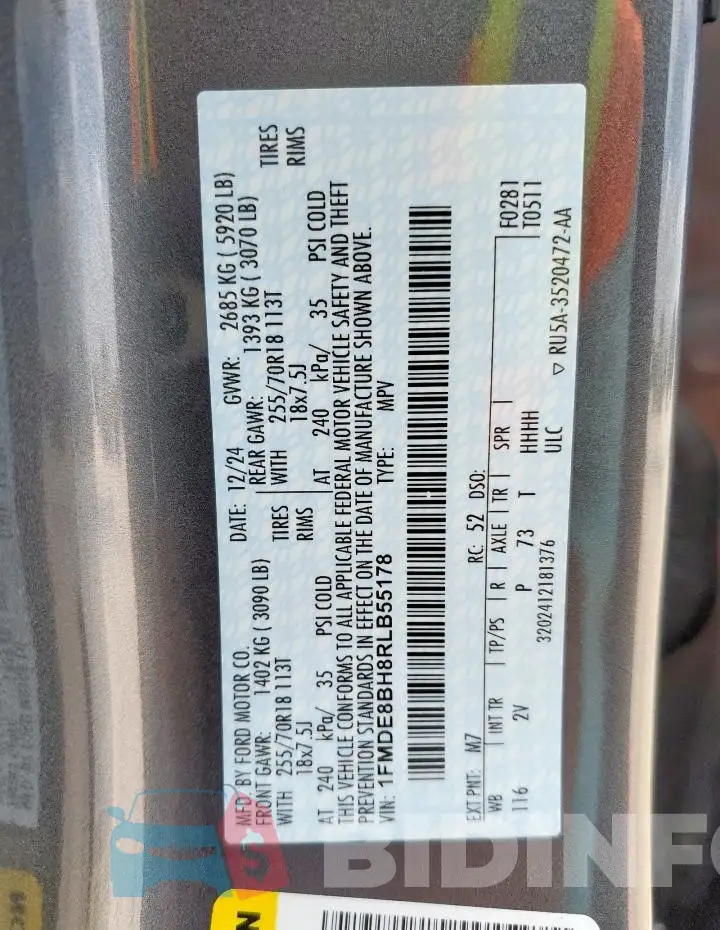 1FMDE8BH8RLB55178 Photo# 13